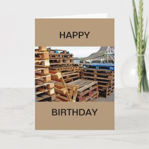 Cartão Wooden Pallets on the Dock Happy Birthday Card
