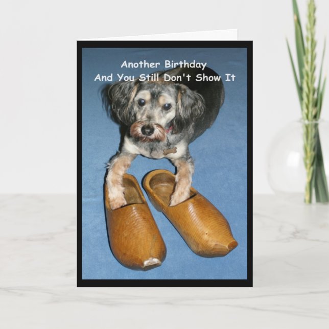 Cartão Wooden Shoe Know It? Birthday Card With Dog (Frente)