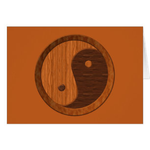 Cartão Wooden Yin Yang