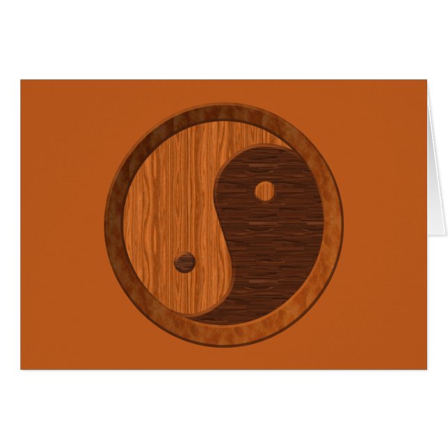 Cartão Wooden Yin Yang (Frente Horizontal)