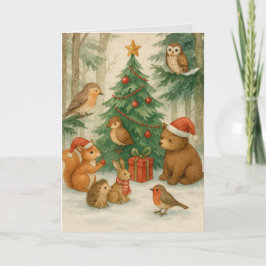 Cartão Woodland Creatures Custom Christmas