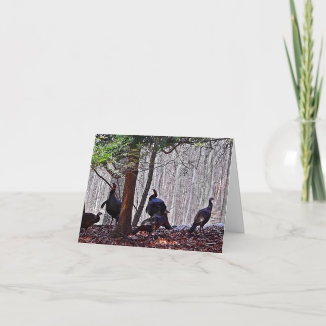 Cartão Woodland Note Card Turkeys (Frente)