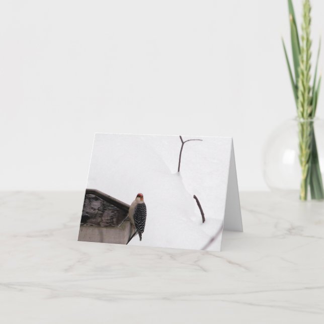 Cartão Woodland Note Card Woodpecker (Frente)