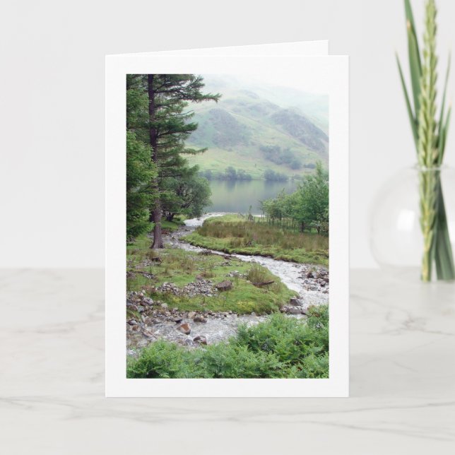 Cartão Woodland stream at Buttermere (Frente)
