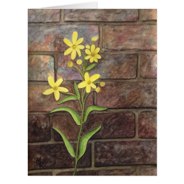Cartão Woodland Sunflower Painting (Frente)