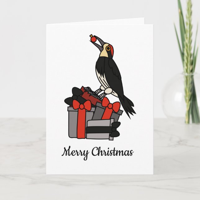 Cartão Woodpecker Christmas gifts (Frente)