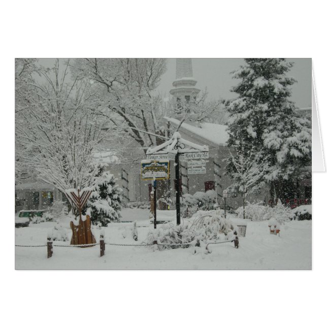 Cartão Woodstock, NY Town Square (Frente Horizontal)