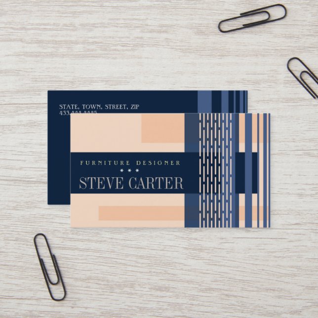 Cartão Woodworker de Decor Interior do Mobiliário (Frente/Verso In Situ)