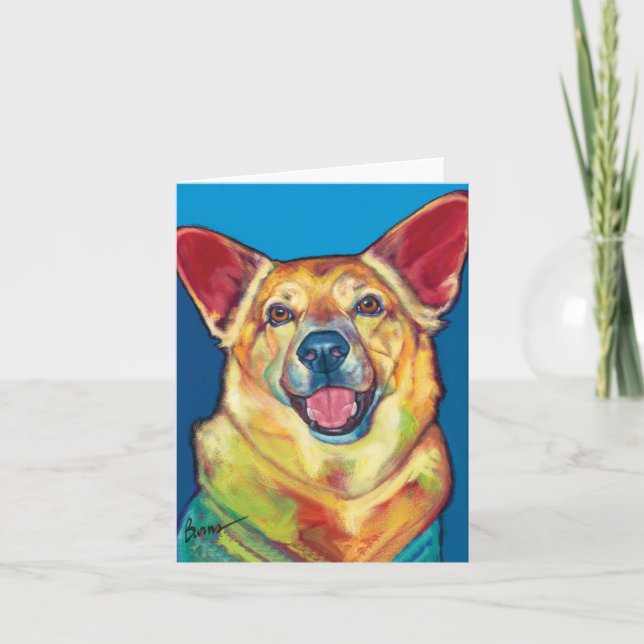 Cartão Woody the Therapy Dog Note Card by Ron Burns (Frente)