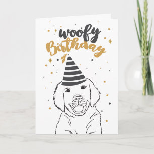 Cartão Woofy Birthday Labrador-Retriever Cute Puppy Sketc