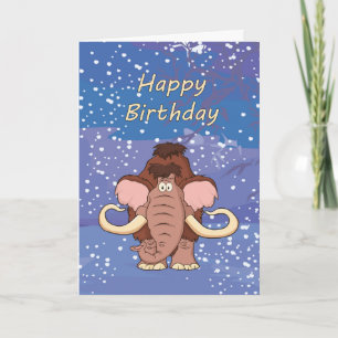 Cartão Woolly Mammoth Birthday Card
