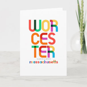 Cartão Worcester Massachusetts Meio século, Pop Art,