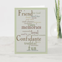 Words of Friendship Greeting Card