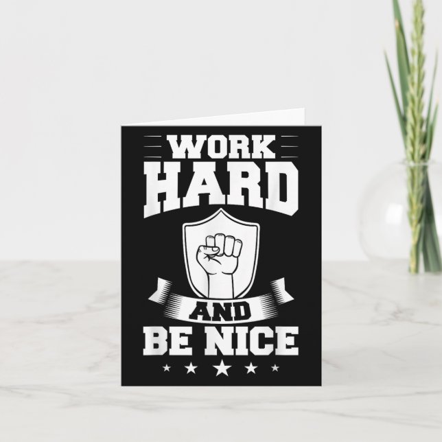 Cartão Work Hard Quotes Insration Motivational Saying  (Frente)