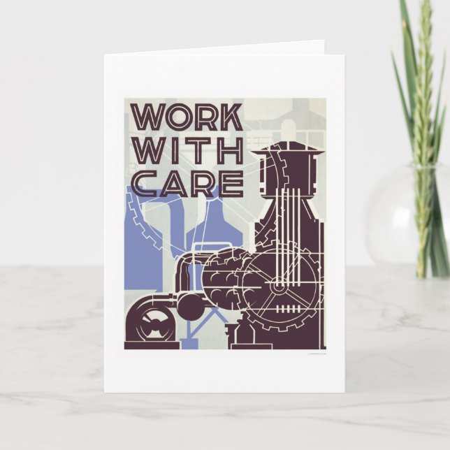 Cartão Work With Care 1937 WPA (Frente)