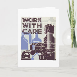 Cartão Work With Care 1937 WPA