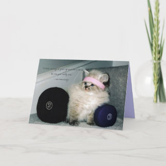 Cartão workin out pussie, "it takes courage to grow up...