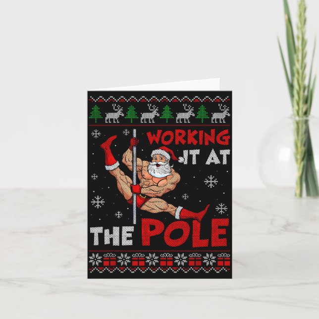 Cartão Working It At The Le Funny Santa Dancing Ugly Chri (Frente)