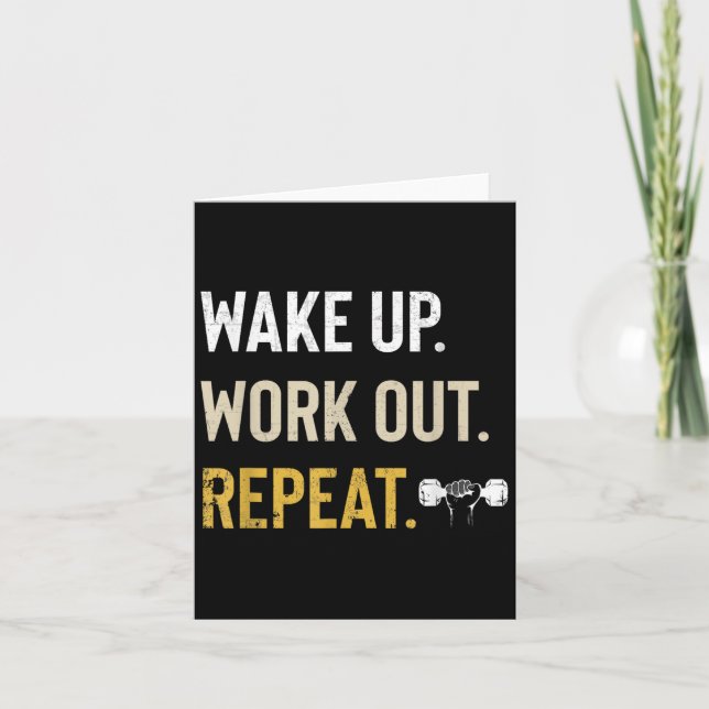 Cartão Workou Wake Up Insrational And Motivational Gym Gi (Frente)