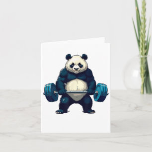 Cartão Workout Panda Deadlifter Engraçado Tee Gym Levanta