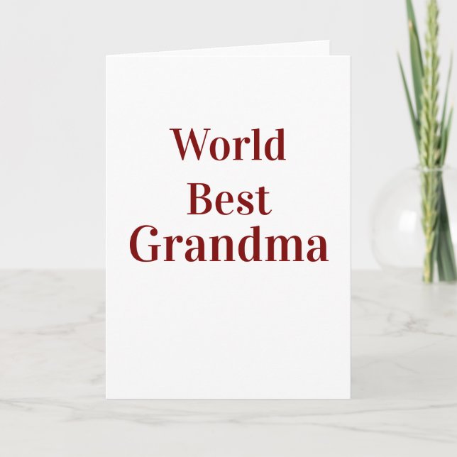Cartão World best Grandma grandmother grandparents pink n (Frente)