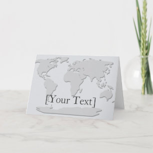 Cartão World Map Greeting Card Platinum