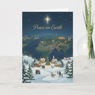 Cartão World Peace Dove and Earth Watercolour Christmas