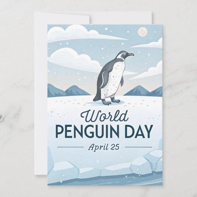 Cartão World Penguin Day Winter Nature Illustration (Frente)