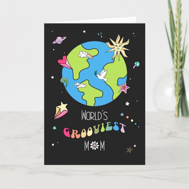 Cartão World’s Grooviest Mom Mother’s Day Card            (Frente)
