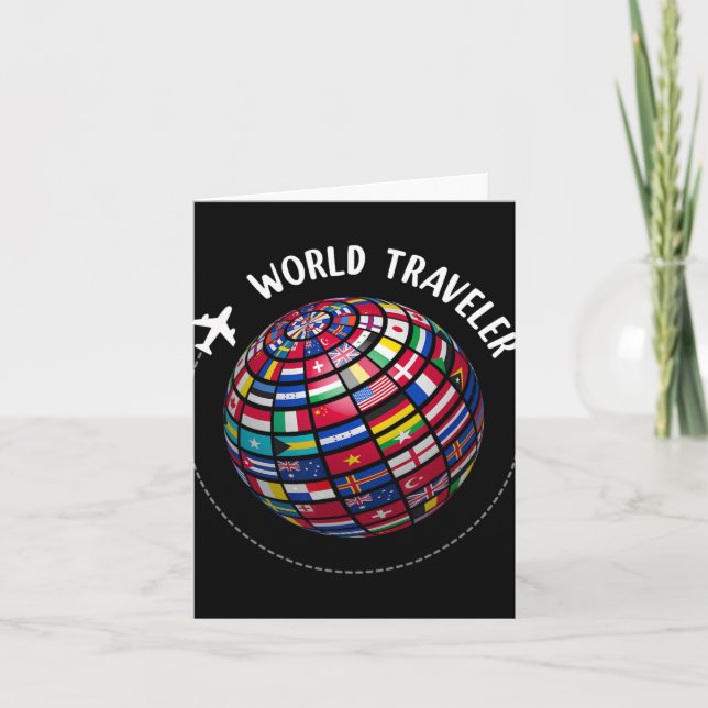 Cartão World Traveler Map, World Flags Traveler, Countrie (Frente)