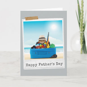 Cartão World Traveller Cat Happy Father's Day Card