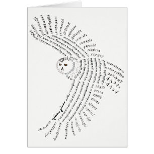 Cartão World Word Snowy Owl Card