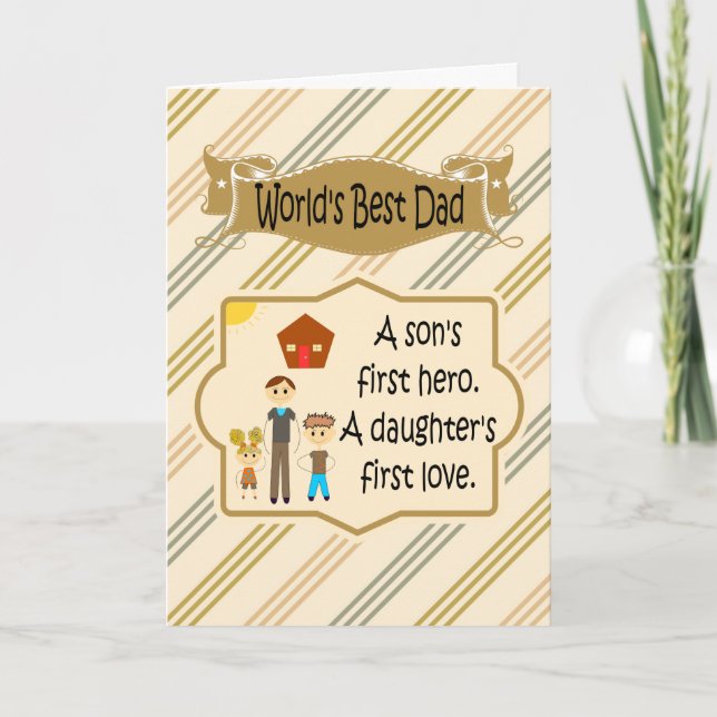 Cartão World's Best Dad Father's Day Cards (Frente)