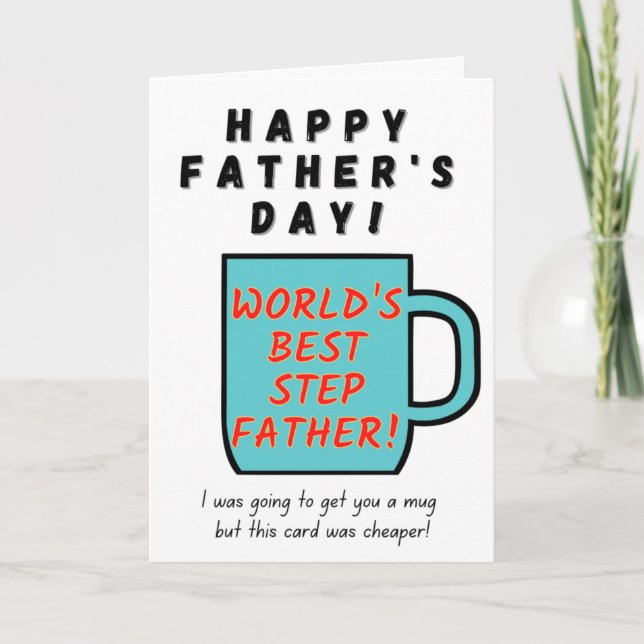Cartão World's Best Stepfather - Father's Day Card (Frente)