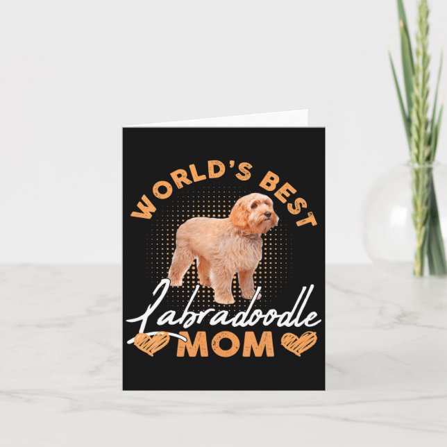 Cartão Worlds Labradoodle Mom Dog Funny  (Frente)