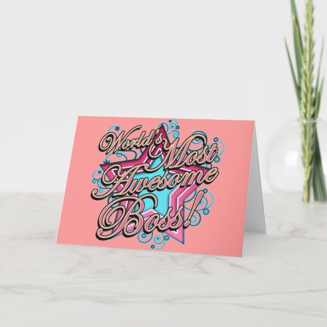 Cartão Worlds Most Awesome Boss (Frente)