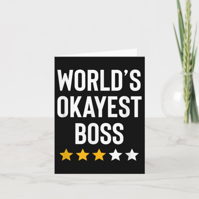 Cartão Worlds Okayest Boss Funny Birthday Christmas Gag G (Frente)