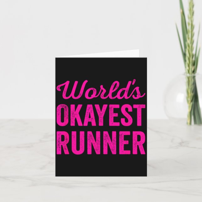 Cartão Worlds Okayest Runner Funny Sarcastic Running Srts (Frente)
