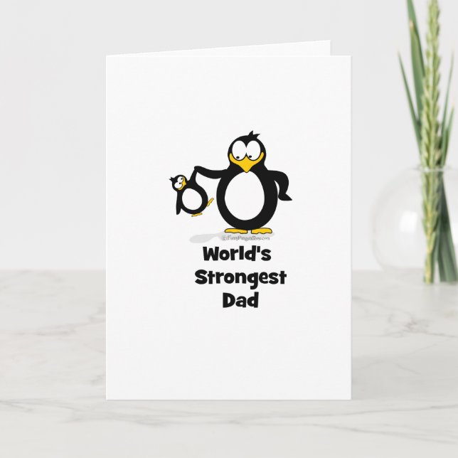 Cartão worlds strongest dad penguin (Frente)