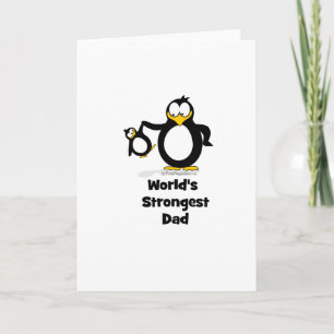 Cartão worlds strongest dad penguin