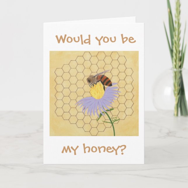 Cartão Would you be my honey, Bee Valentine cards (Frente)