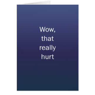 Cartão Wow que feriu