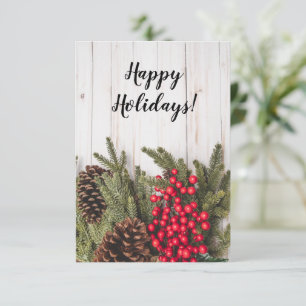 Cartão Wreath e Holly Holiday Collection