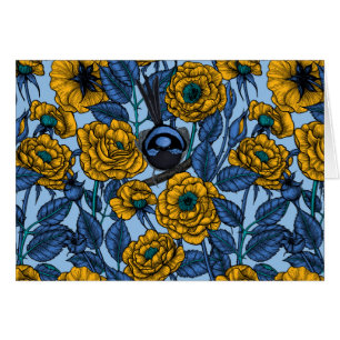 Cartão Wren nos rosas