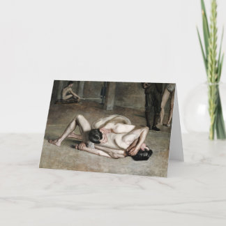 Cartão Wrestlers Fine Art Greetings Card