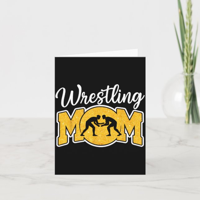 Cartão Wrestling Mom Funny Wrestle Wrestler Parent Mother (Frente)