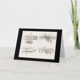 Cartão Wright Brothers Aeroplane Patent Plans 1908