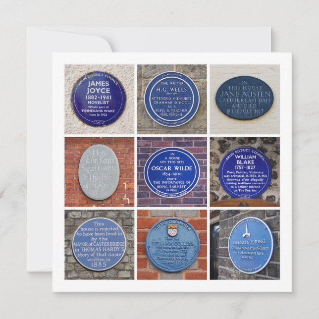 Cartão Writers' Plaques (Frente)