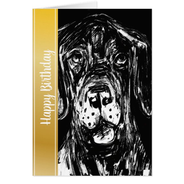 Cartão Wuff wuff, Parabéns de um Grande Dane (Frente)