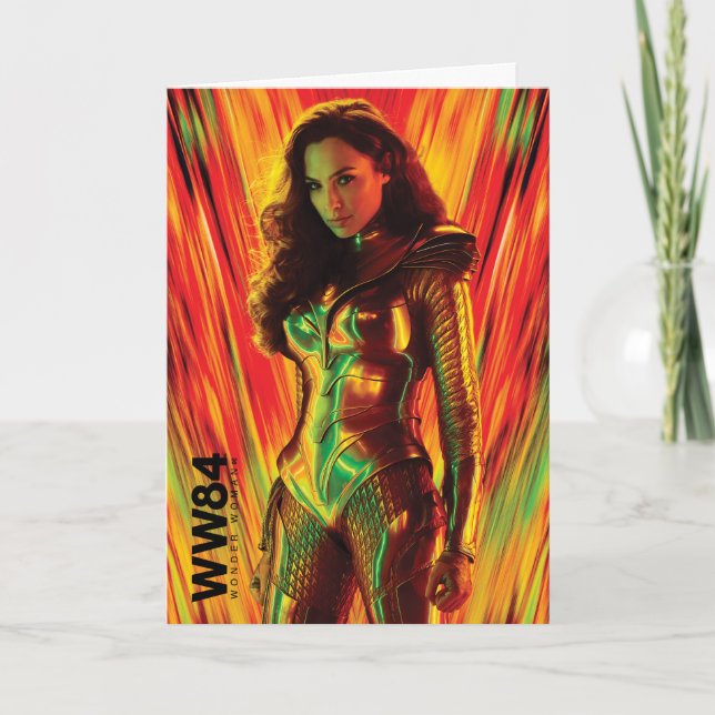 Cartão WW84 | Red-Orange Wonder Woman Kaleidoscope (Frente)